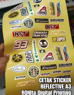 Jasa Cetak Sticker Reflective A3